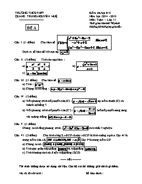 Kiểm tra học kì II môn Toán số - Lớp 11